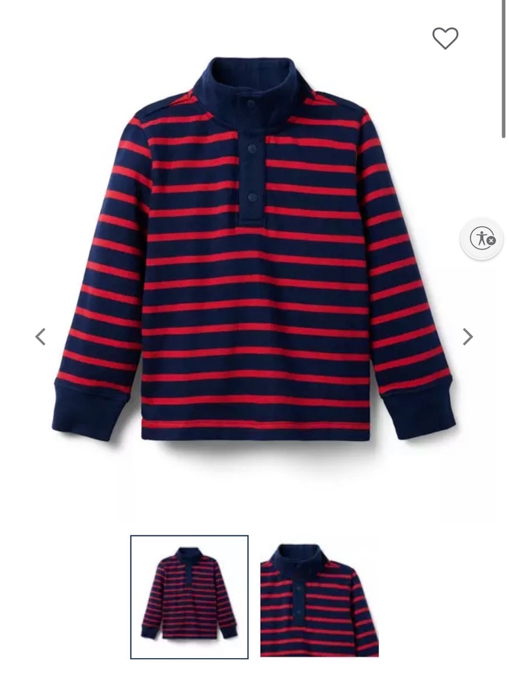 Janie and Jack Navy and Red Striped Pullover
